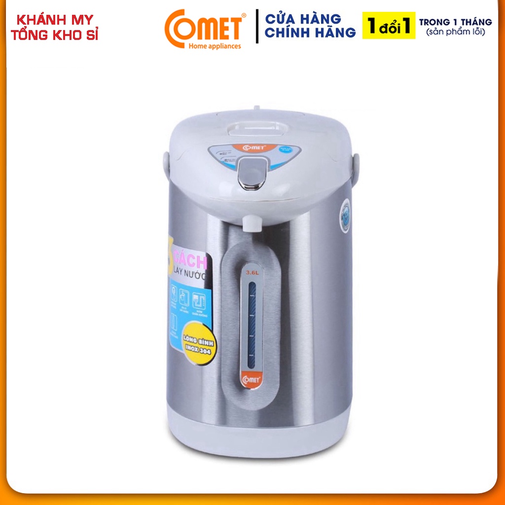 Bình thuỷ điện dung tích 3.6L Comet CM3216 - Hàng Chính Hãng Bảo Hành 12 Tháng
