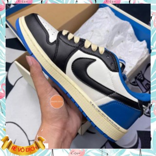 Giày Sneakers Nam Nữ Cổ Thấp Travis_Scott x Air_JD 1 Low  Mocha Full size 36-43