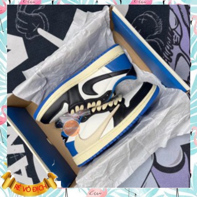 Giày Sneakers Nam Nữ Cổ Thấp Travis_Scott x Air_JD 1 Low  Mocha Full size 36-43