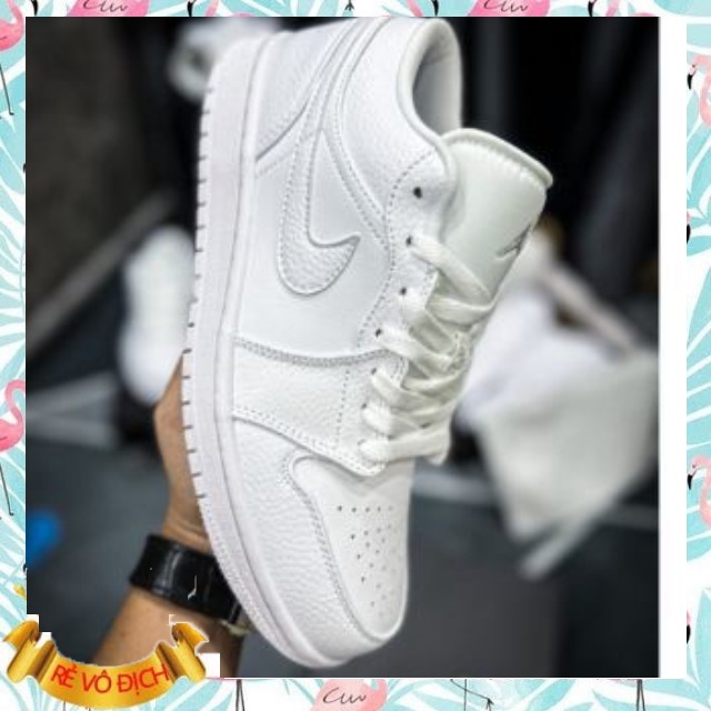 Giày thể thao Sneaker Jodan 1 xám xanh, Full Trắng thấp cổ nam nữ  size 36-43.