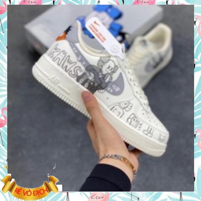 Giày thể thao Sneaker Jodan 1 xám xanh, Full Trắng thấp cổ nam nữ  size 36-43.