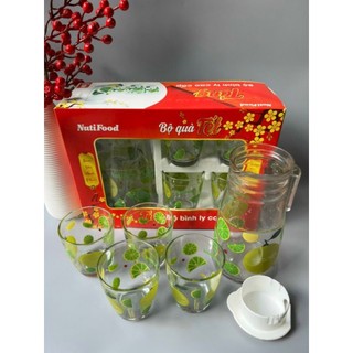 Bộ  bình 4 ly thuỷ tinh cao cấp NutiFood