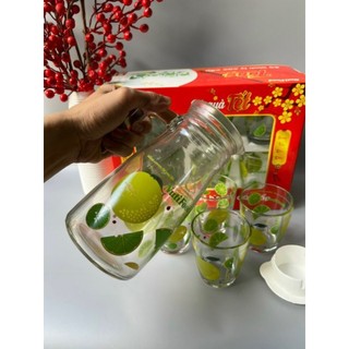 Bộ  bình 4 ly thuỷ tinh cao cấp NutiFood