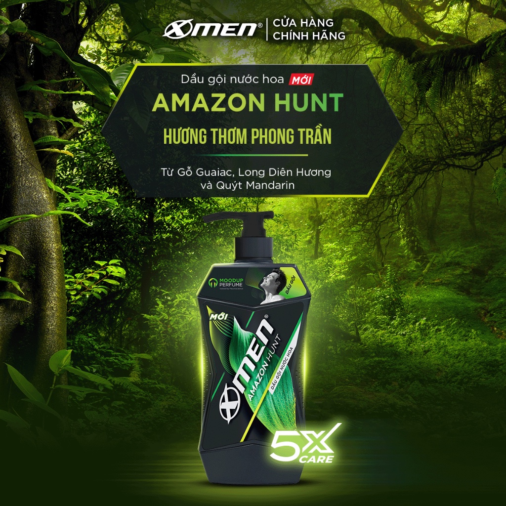 [Mới] Dầu gội Xmen Amazon Hunt/Vegas Delight 630g - Công nghệ mùi hương giúp tinh thần phấn chấn