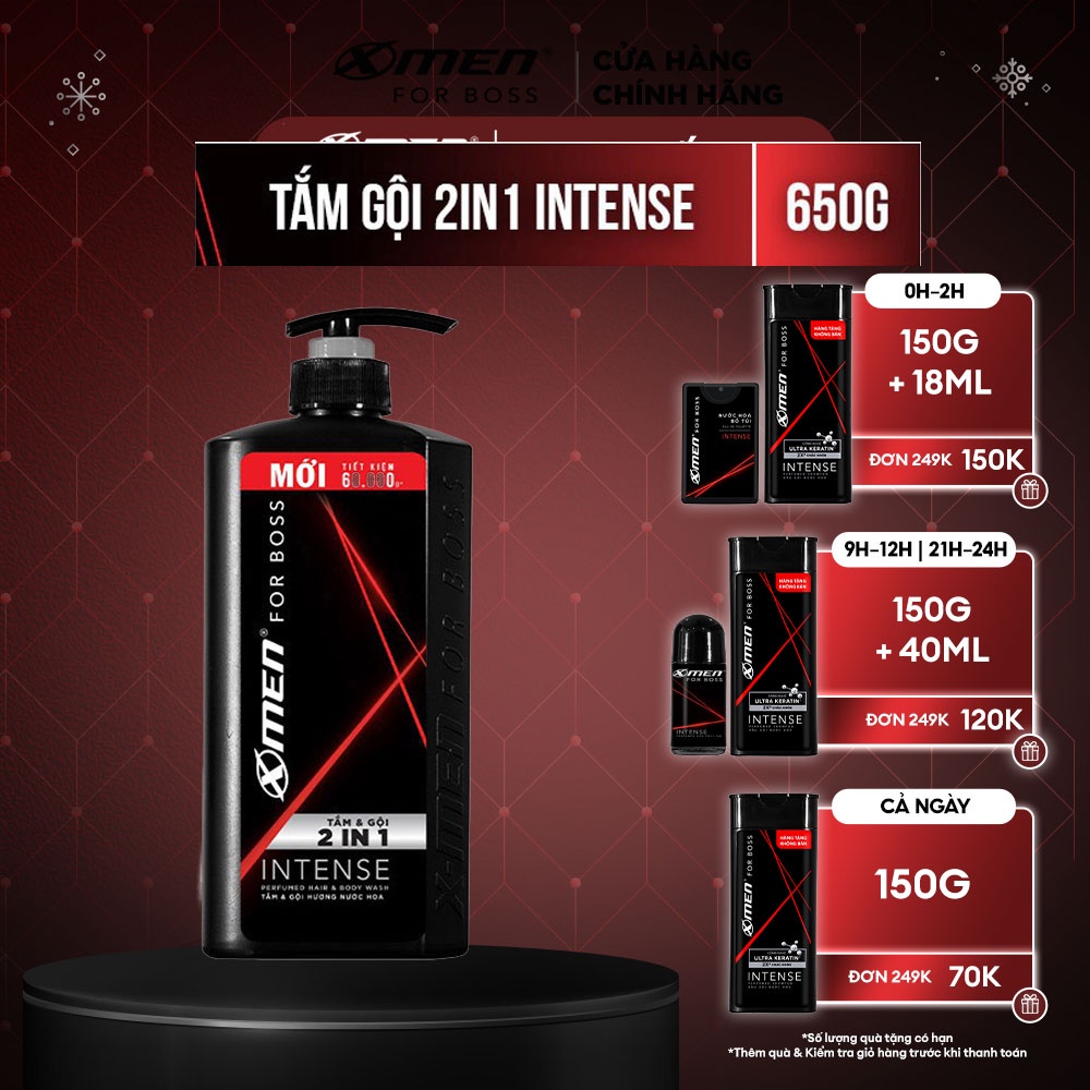 Tắm Gội X-Men for Boss Intense 2in1 650g