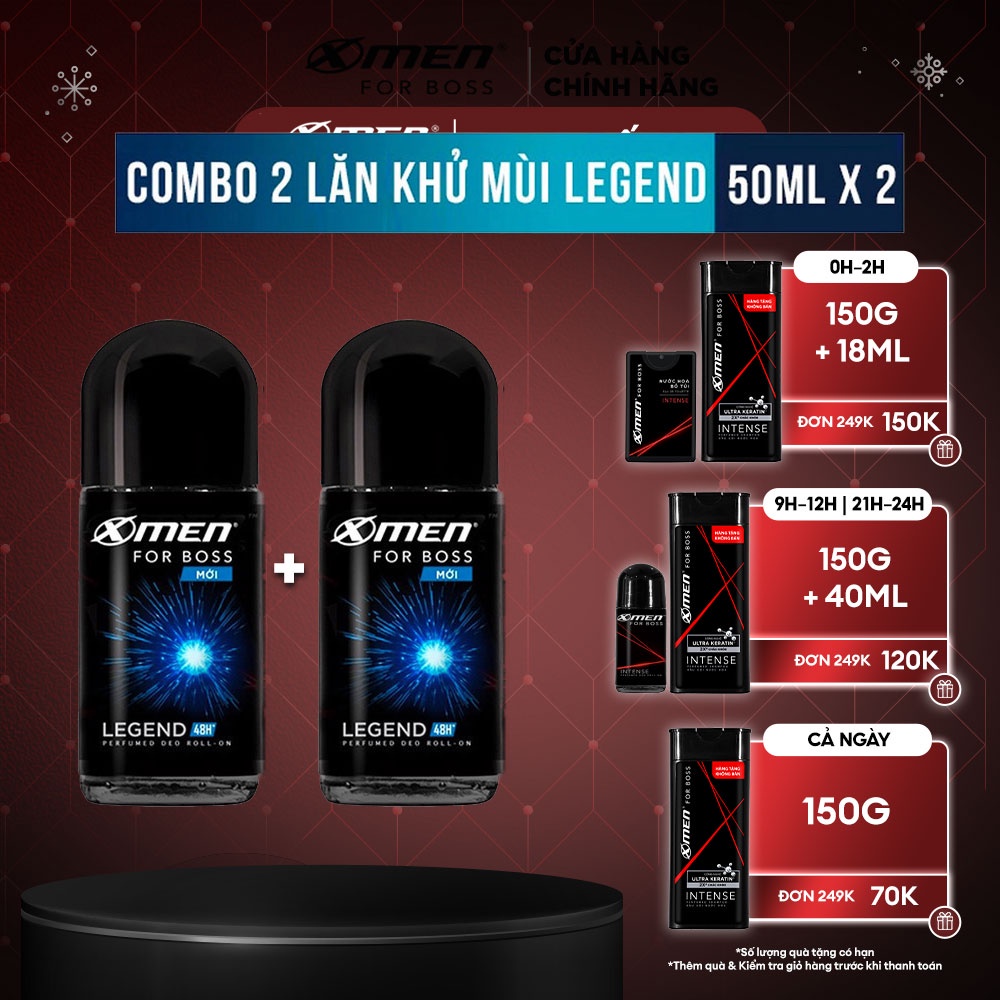Combo 2 Lăn khử mùi X-men For Boss Legend 50ml chai