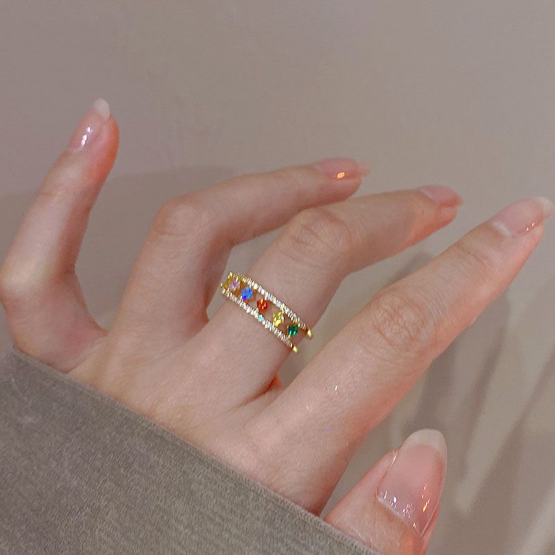 Nhẫn Hở Đính Đá Quý Nhân Tạo Kiểu Dáng Sang Trọng Thời Trang 2022