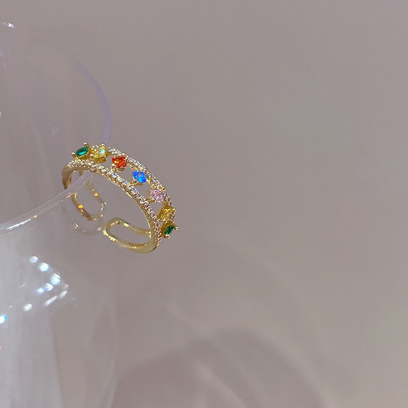 Nhẫn Hở Đính Đá Quý Nhân Tạo Kiểu Dáng Sang Trọng Thời Trang 2022