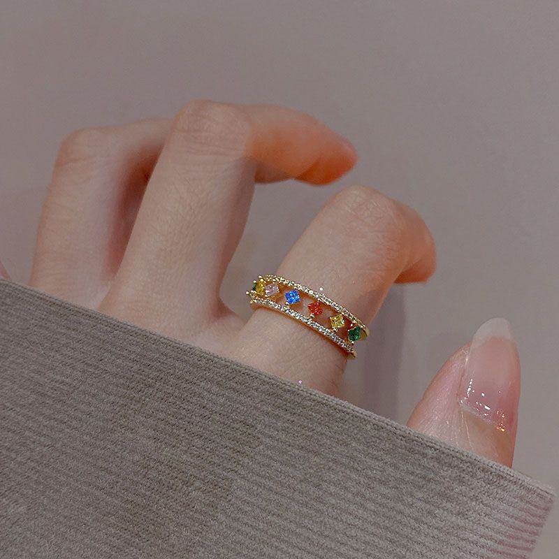 Nhẫn Hở Đính Đá Quý Nhân Tạo Kiểu Dáng Sang Trọng Thời Trang 2022