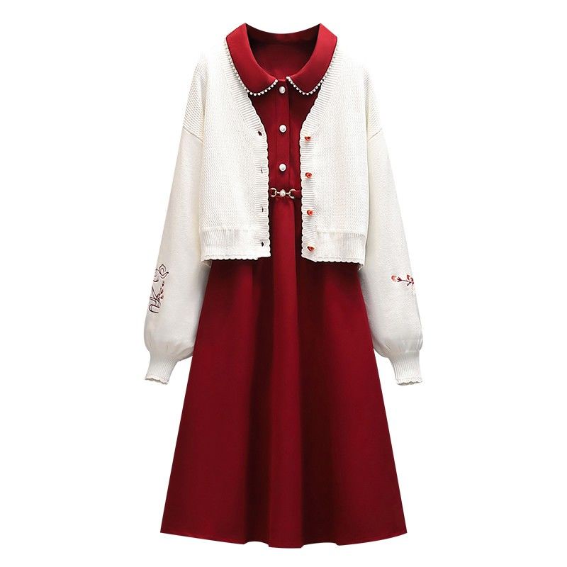 Plus Bộ Đầm Hai Món Dáng Ôm Thời Trang Xuân Thu 2023 Cho Nữ