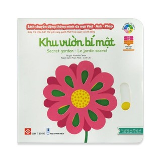 Sách chuyển động thông minh đa ngữ việt - anh - pháp khu vườn bí mật