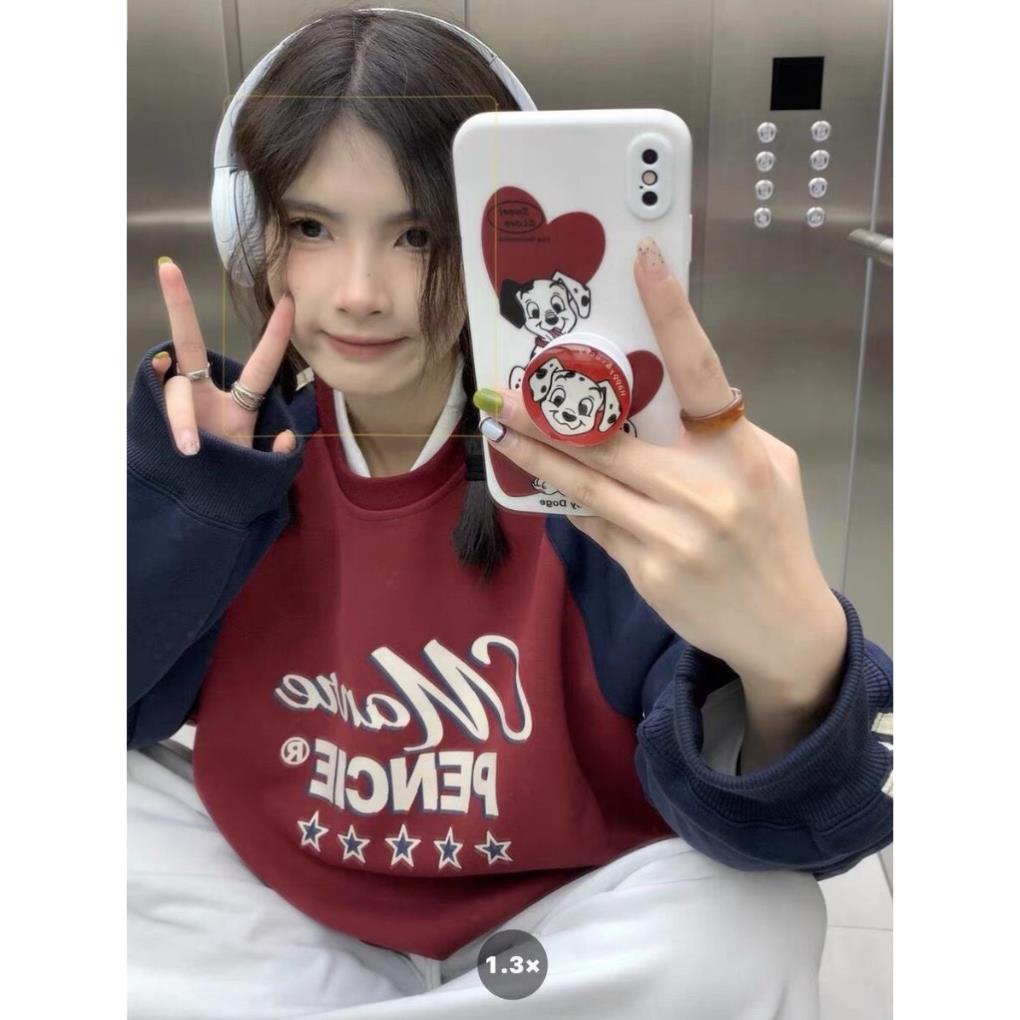 Áo Nỉ Nam Nữ, Áo Manre Phối Tay Sọc Chất Nỉ Tàu Form Rộng Hàng QCCCCCCCC