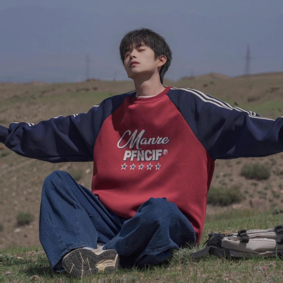 Áo Nỉ Nam Nữ, Áo Manre Phối Tay Sọc Chất Nỉ Tàu Form Rộng Hàng QCCCCCCCC