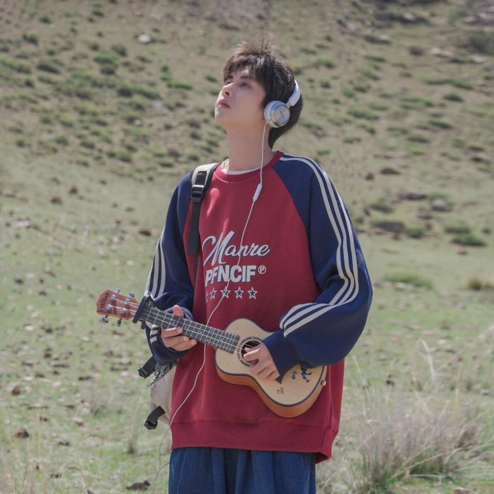 Áo Nỉ Nam Nữ, Áo Manre Phối Tay Sọc Chất Nỉ Tàu Form Rộng Hàng QCCCCCCCC