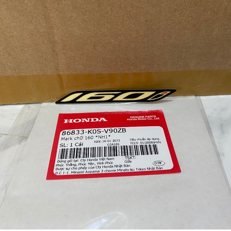 Mark chữ 160 | tem chữ 160i SH *NH1* (86833-K0S-V90ZB)