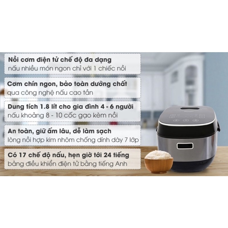 (NEW 100%) Nồi cơm cao tần Sharp 1.8 lít KS-IH191V-BK