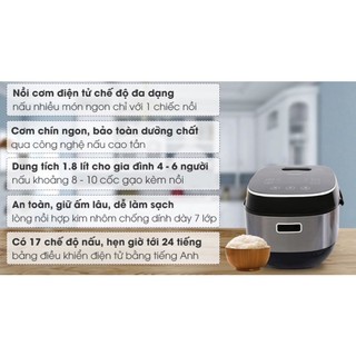 Nồi cơm cao tần sharp 1.8 lít ks-ih191v-bk