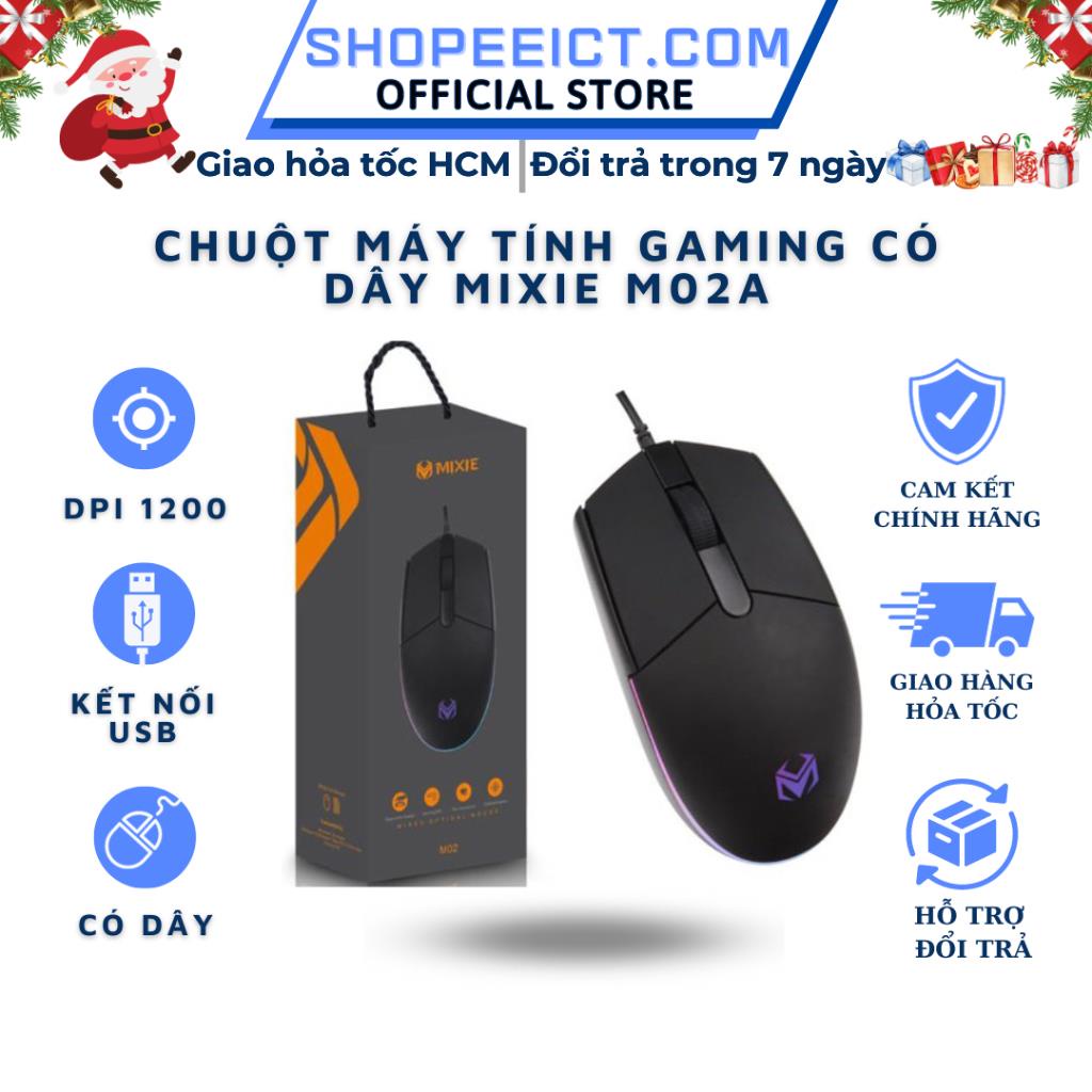 Chuột Máy Tính Gaming Có Dây MIXIE M02A Lapto Đèn LED Viền RGB Siêu Bền - Hàng Chính Hãng