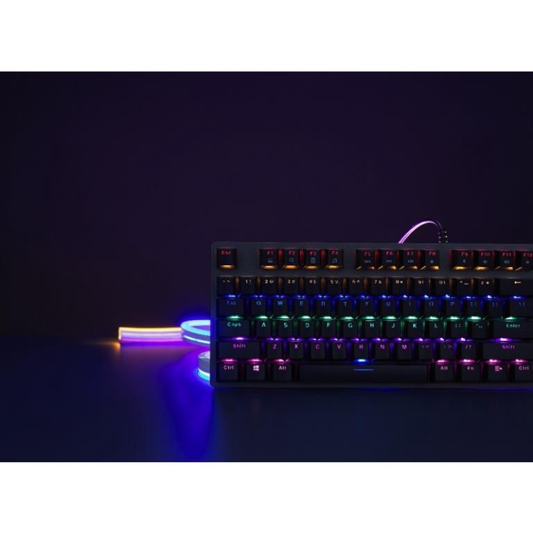 Bàn Phím Cơ Gaming Rapoo V500SE Có Dây Đèn Led Rainbow Chống Nước Siêu Bền - Hàng Chính Hãng