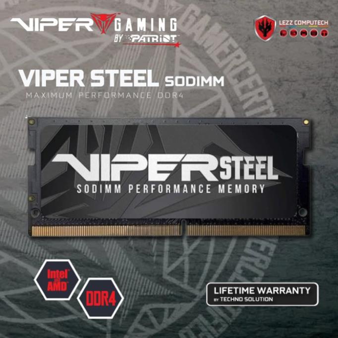 RAM LAPTOP Patriot Viper Steel Series DDR4 8GB  3200MHz CL18 SODIMM Single - PVS48G320C8S