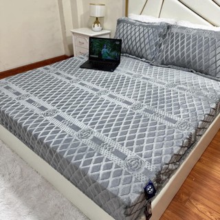 Bộ ga gối nỉ nhung sữa coco màu trơn siêu mềm mịn, ga giường bọc đệm bo chun kèm đôi vỏ gối cao cấp siêu mềm mịn 2023