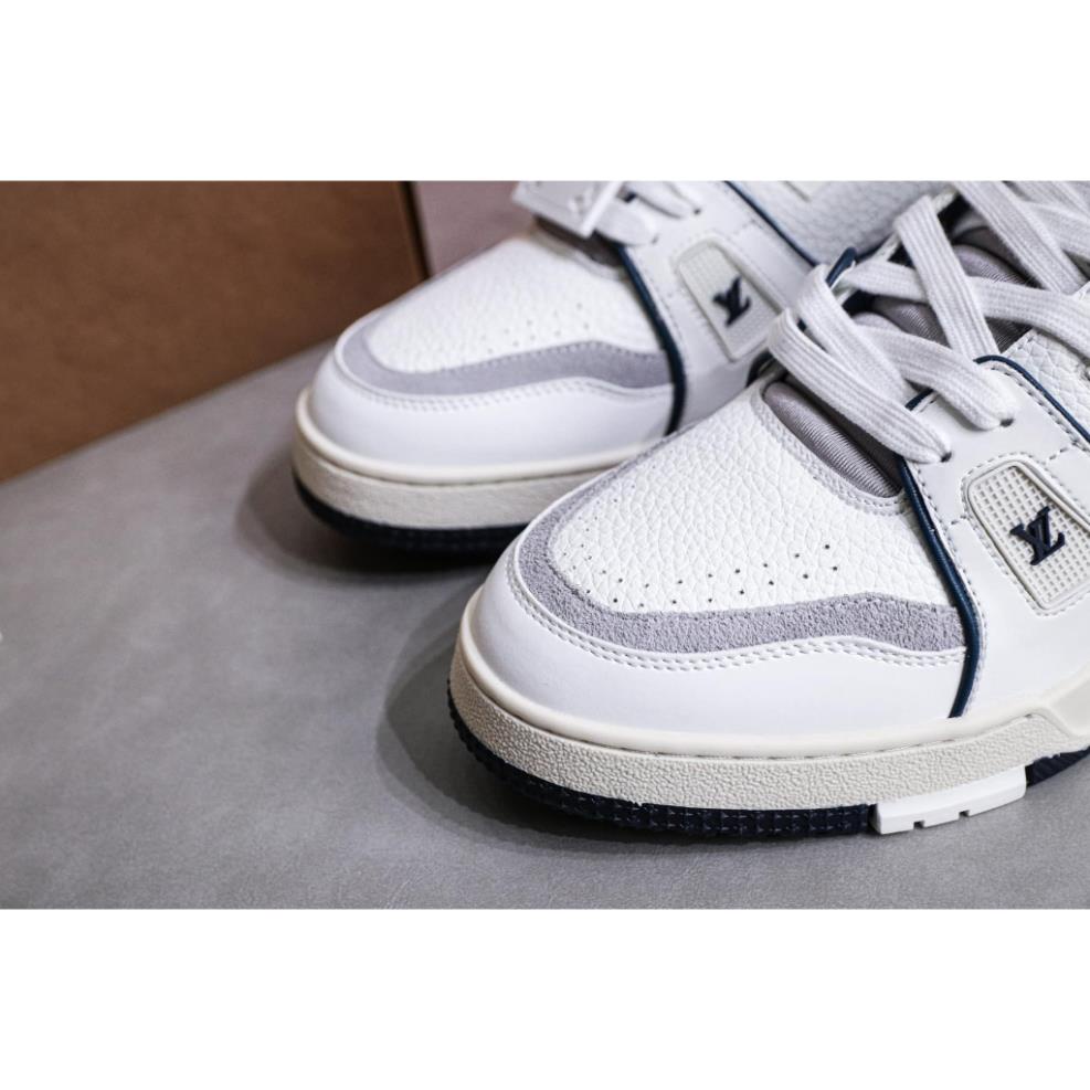 Giày Sneaker Lv Trainer White Navy #54 Best Quality Double Box