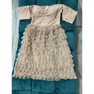 đầm ren tầng thiết kế trễ vai size S