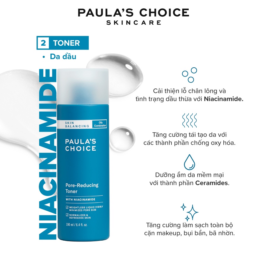 Nước hoa hồng Paula’s Choice Skin Balancing Pore Reducing Toner 190ml 1350.1