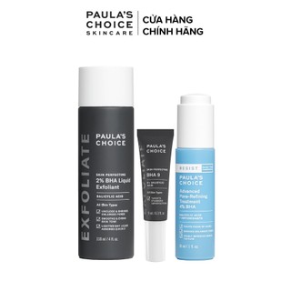 Bộ sản phẩm BHA  Paula's Choice cải thiện tình trạng bít tắc chân lông, mụn ẩn, bã nhờn, không đều màu da 2010-7730-7791