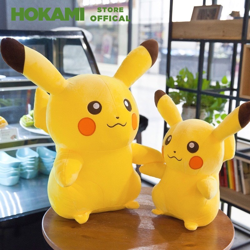 Gấu Bông Pikachu - Pikachu nhồi bông siêu đáng yêu - Vải nhung mịn màng co dãn ngộ nghĩnh siêu đáng 