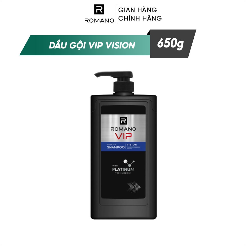 Combo 2 Dầu gội nam Romano Vip 650g/chai Passion - Vision