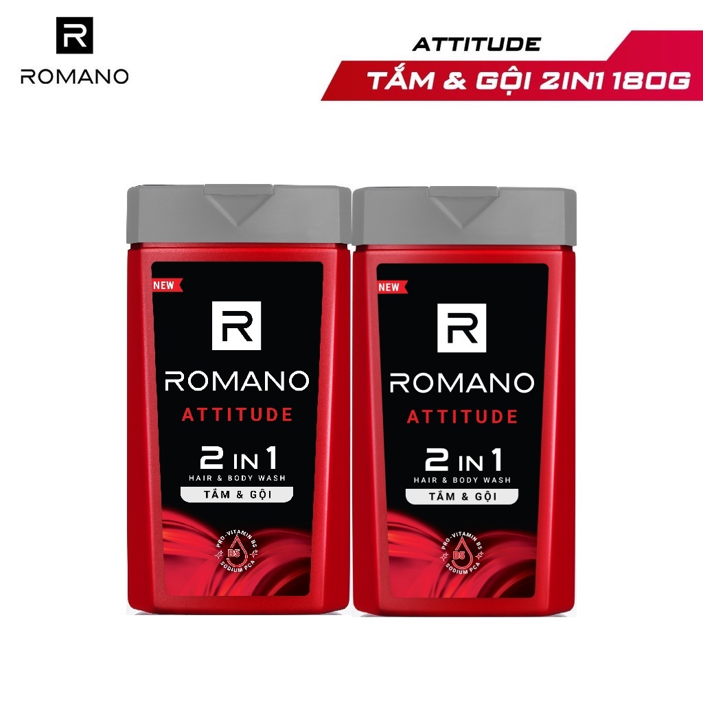 Combo 2 Tắm gội 2 trong 1 Romano 180g/chai