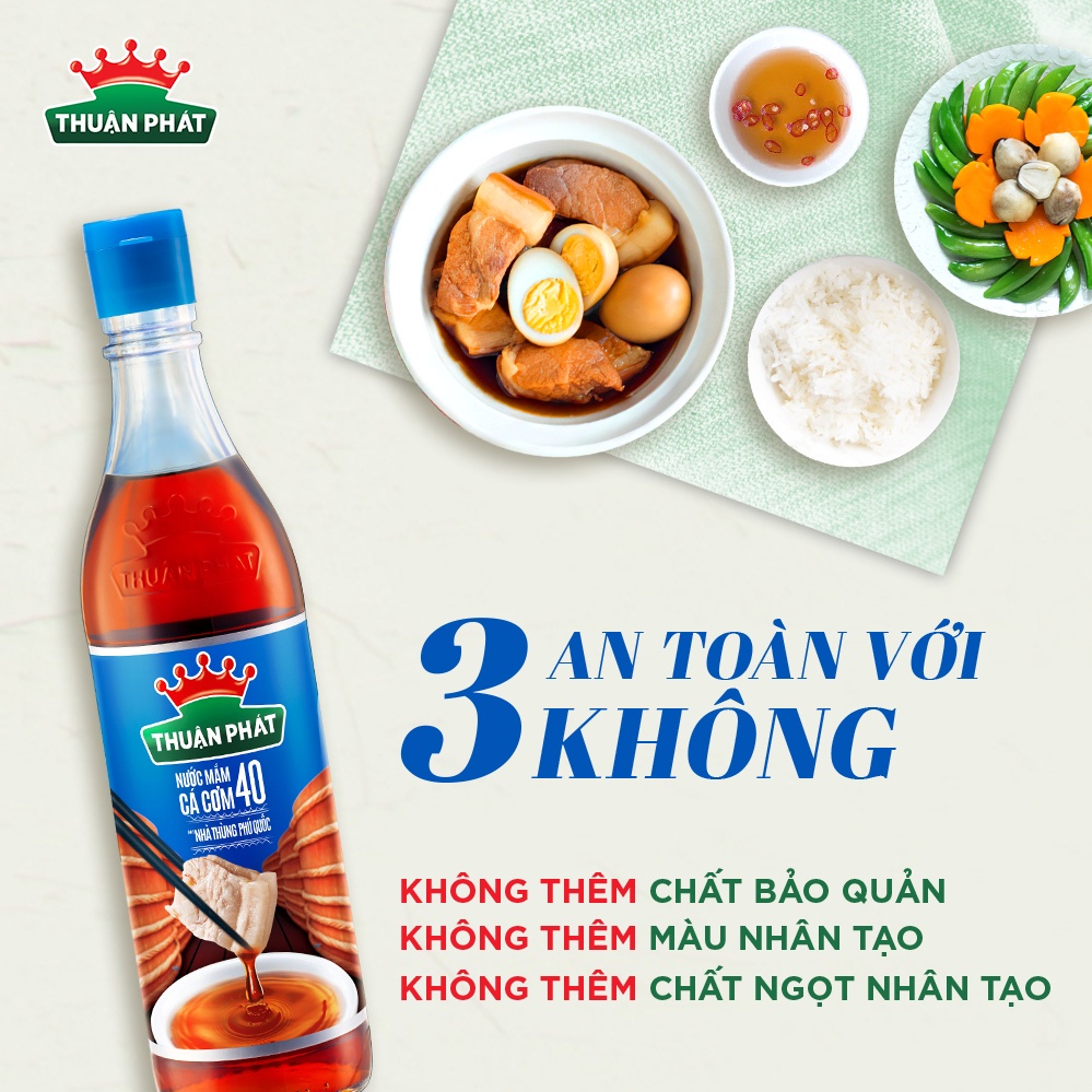 Combo 4 Nước mắm cá cơm Thuận Phát 40 độ đạm 610ml - Từ nước cốt nhĩ cá cơm Phú Quốc