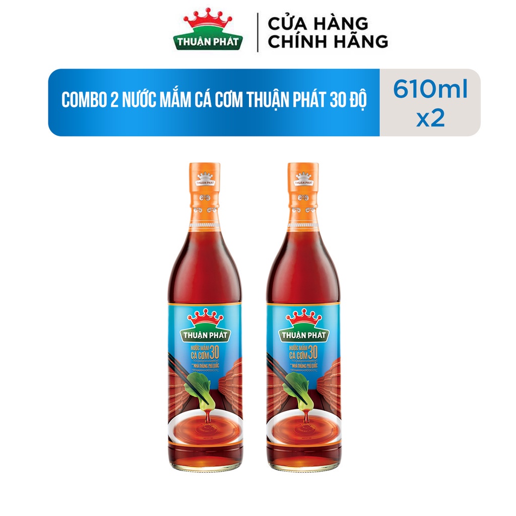 Combo 2 Nước Mắm Cá Cơm Thuận Phát 30 độ đạm 610ml