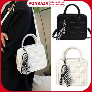 túi xách nữ [FREESHIP] túi đeo chéo nữ nhiều màu họa tiết ô vuông cách điệu mix nơ caro phong cách hàn quốc PO7808