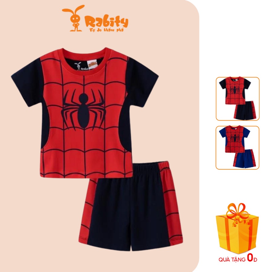 Bộ quần áo siêu nhân nhện bộ thun cotton Spiderman cho trẻ em Rabity 5616