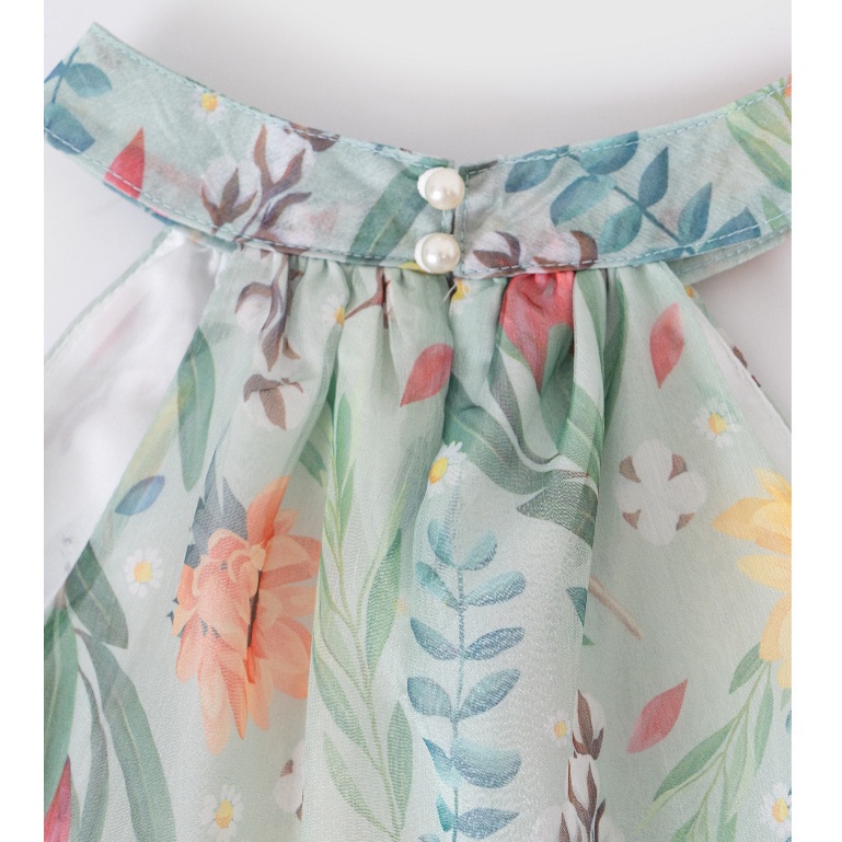 Đầm váy voan bé gái Rabity thiết kế dáng xòe họa tiết hoa bắt mắt  đầm hoa nhí cho bé đi học 93298