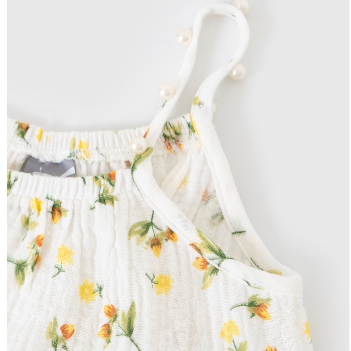 Váy hoa nhí tay ngắn cho bé gái Rabity xinh xắn chất liệu cotton mát mẻ 93047