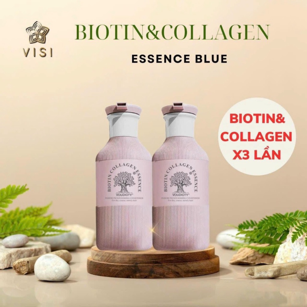 Cặp dầu gội Anh Quốc hồng Biotin & Collagen Essence Pink sạch gàu, kích thích mọc tóc, tóc óng mượt