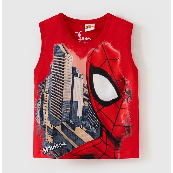 Áo ba lỗ bé trai Spiderman Rabity siêu nhân vải cotton mềm mại thoáng mát 5678