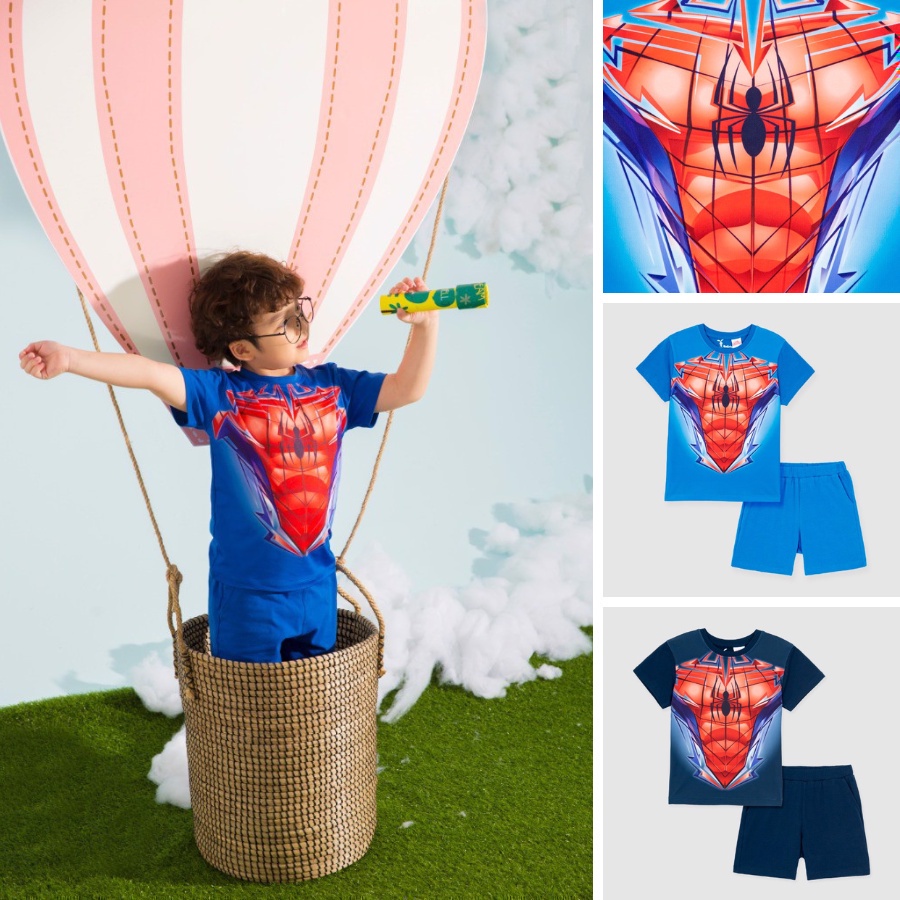 Bộ quần áo bé trai Spider Man và Marvel Rabity bộ thun siêu nhân anh hùng 5596