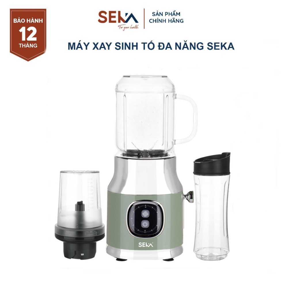 [Chính hãng] Máy xay sinh tố đa năng SEKA bản đặc biệt 3 cối, xay thịt, đá nhuyễn trong 15s, động cơ mạnh, bảo hành 12 t