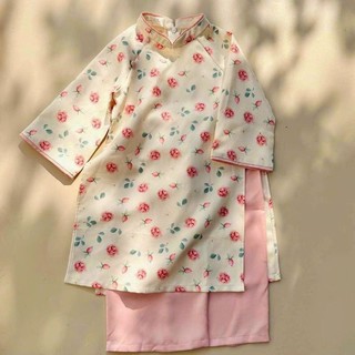 Áo dài cách tân bé gái nhung cực Xinh 💝FREESHIP💝 áo dài bé cực đẹp