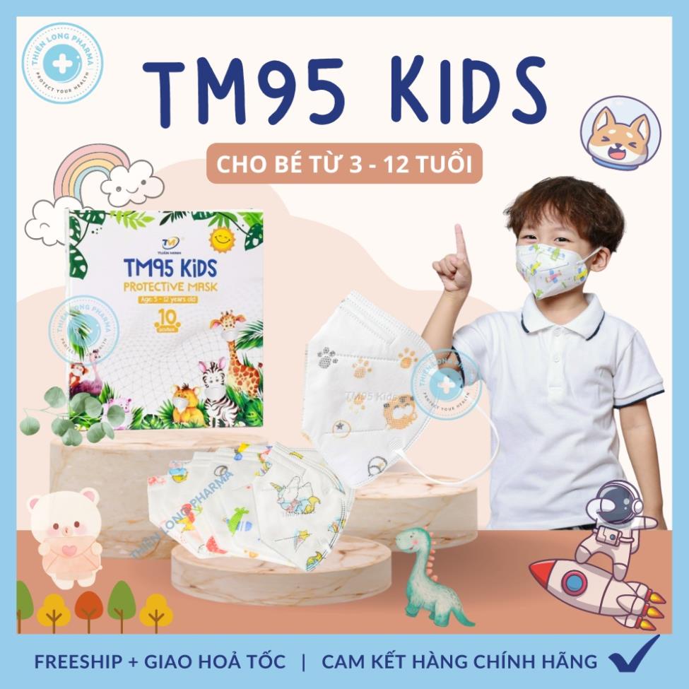 Khẩu trang trẻ em N99 DQ KIDS Hộp 10 cái khẩu trang y tế em bé kháng khuẩn