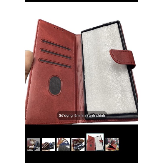 Bao da Samsung S22 ultra dẻo kiểu ví cài nhiều ngăn tiện dụng