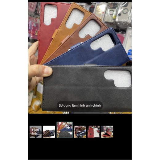 Bao da Samsung S22 ultra dẻo kiểu ví cài nhiều ngăn tiện dụng