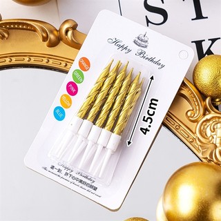 Nến ngắn nhũ màu vàng gold