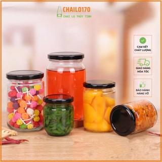 Hũ Lọ Tròn Thuỷ Tinh Nắp Thiếc 100Ml 220ML 350ML 450ML 500ML 800ML 1000ML | Đựng Thực Phẩm , Mật Ong Saffon