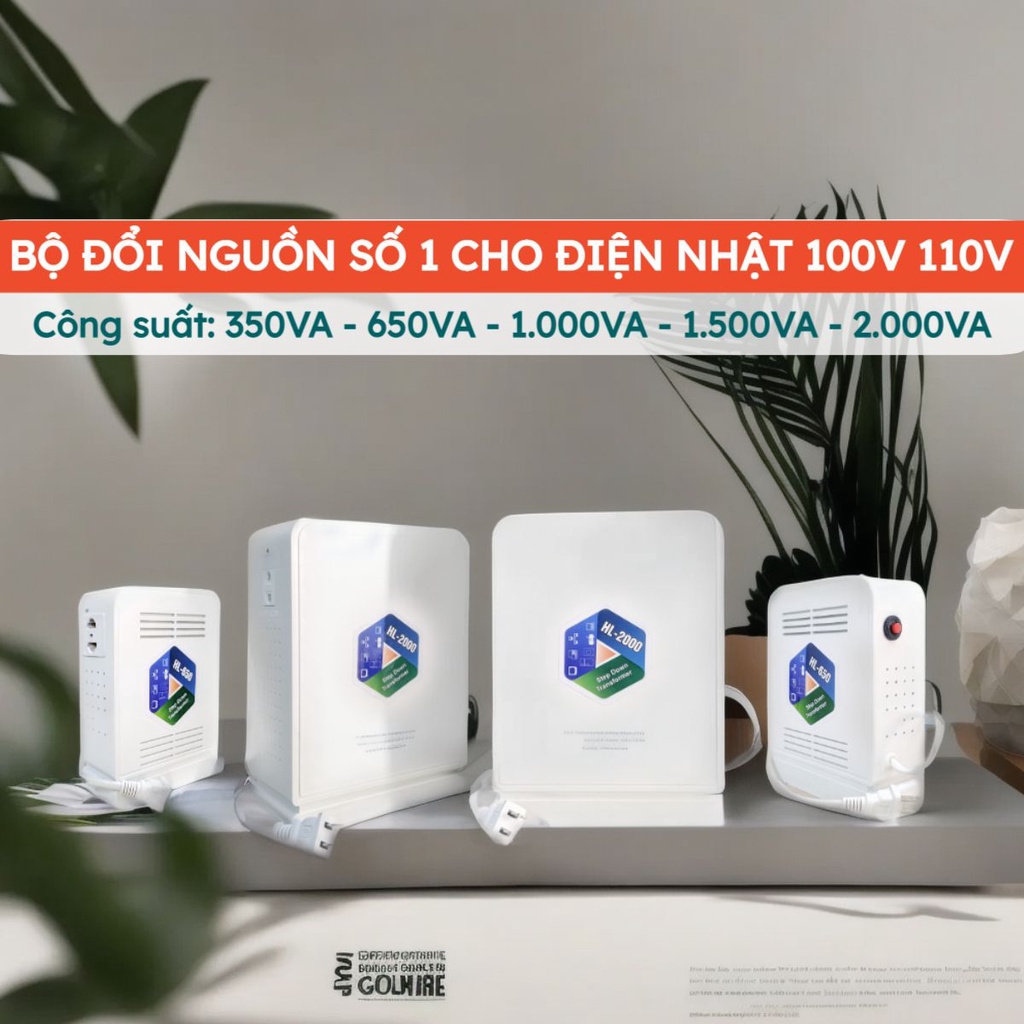 Bộ Đổi Nguồn 220V sang 100V 110V Biến Áp Đổi Điện 220V ra 110V 100V nồi cơm, máy giặt, tủ lạnh nội địa Nhật Bản Hợp Long