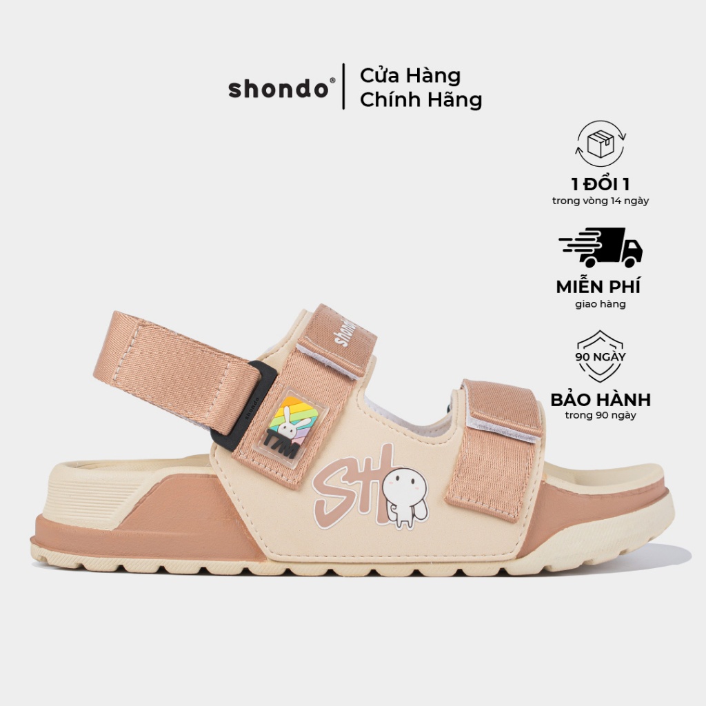 Giày Platy Nam Nữ SHONDO Thỏ 7 Màu Êm, Thời Trang Thích Hợp Đi Học, Đi Chơi Nâu Be PLA9525